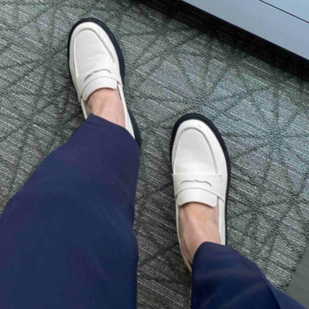Quince Cream and Black Loafers - Picture 8 of 9